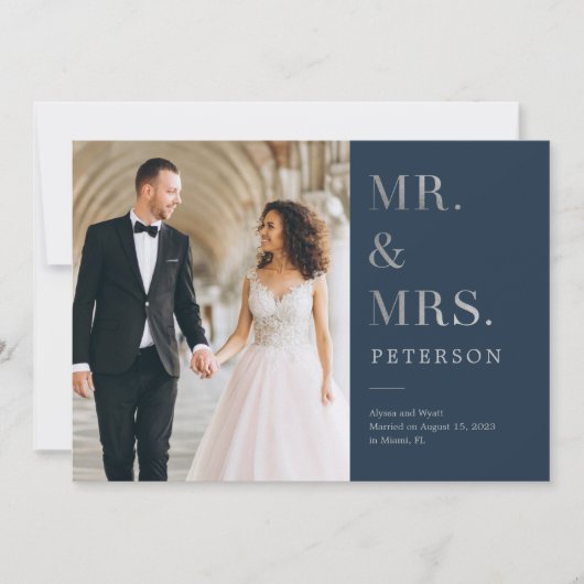 Lavish Glow Wedding aankondiging zilver (Voorkant)