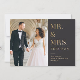 Lavish Glow Wedding Announcement Gold Bedankkaart