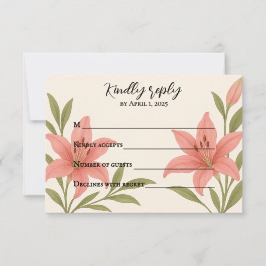 Lavish Lily RSVP Card (Voorkant)