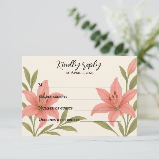 Lavish Lily RSVP Card (Staand voorkant)