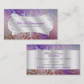 Lavish Mocha Lavender Diamond Damask Swirl Visitekaartje (Voorkant / Achterkant)