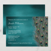 Lavish Peacock Feather Bridal Shower Invitations Kaart (Voorkant / Achterkant)