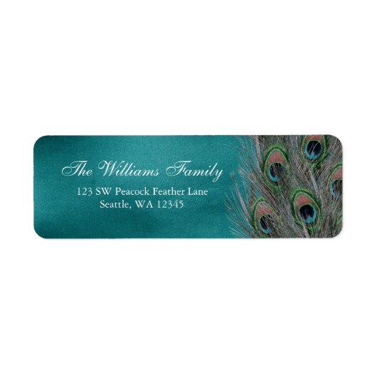 Lavish Peacock Feathers Retouradres Label (Voorkant)