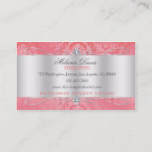 Lavish Pink Diamond Damask Swirl Visitekaartje (Achterkant)