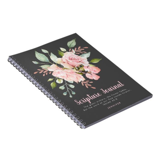 Lavish Pink Roses Personalized Scriptjournaal Notitieboek (Rechterzijde)