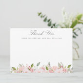 Lavish Pink Roses Wedding Dank je platte Kaart (Staand voorkant)