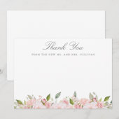 Lavish Pink Roses Wedding Dank je platte Kaart (Voorkant / Achterkant)