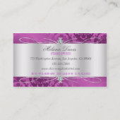 Lavish Plum Diamond Damask Swirl Visitekaartje (Achterkant)