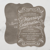 Lavish Scrolls Editable Color Wedding Invitations Kaart (Voorkant / Achterkant)