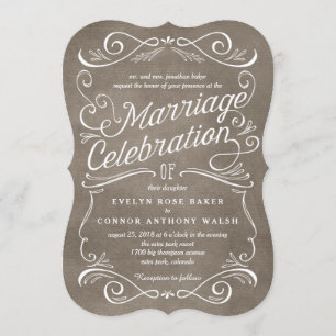 Lavish Scrolls Editable Color Wedding Invitations Kaart