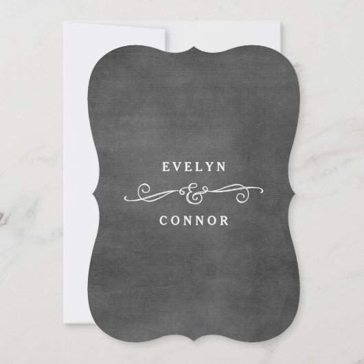 Lavish Scrolls Editable Color Wedding Invitations Kaart (Achterkant)