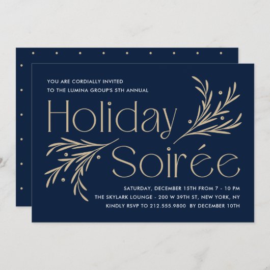 Lavish Soirée Editable Color Holiday Party Invitat Kaart (Voorkant / Achterkant)