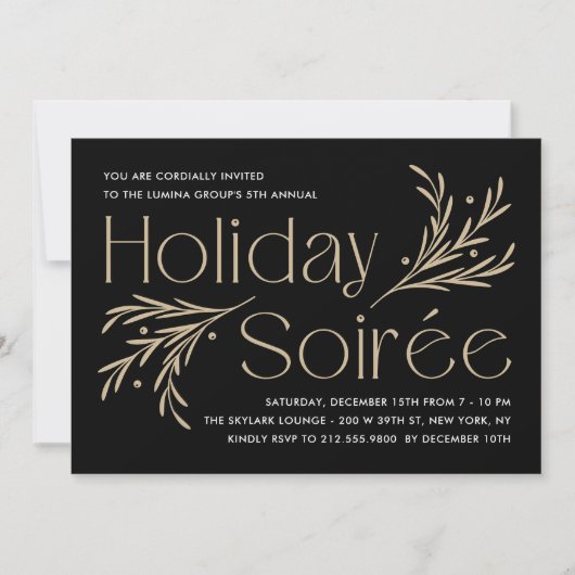 Lavish Soirée Editable Color Holiday Party Kaart (Voorkant)
