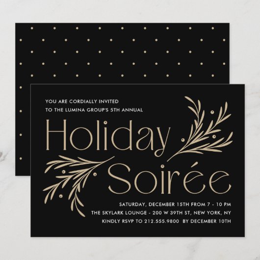 Lavish Soirée Editable Color Holiday Party Kaart (Voorkant / Achterkant)