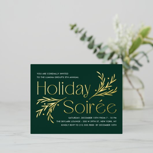 Lavish Soirée Folie Holiday Invitation Briefkaart (Staand Voorkant)
