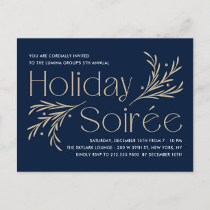 Lavish Soirée Holiday Party Invitation Briefkaart