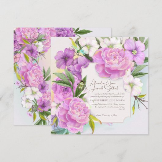 Lavish Wedding Uitnodiging (Voorkant / Achterkant)