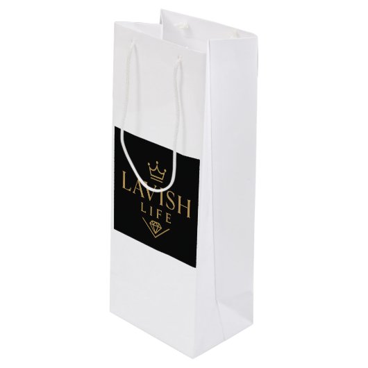 Lavish Wine Gift Bag Wijn Cadeautas (Voorkant Gekanteld)