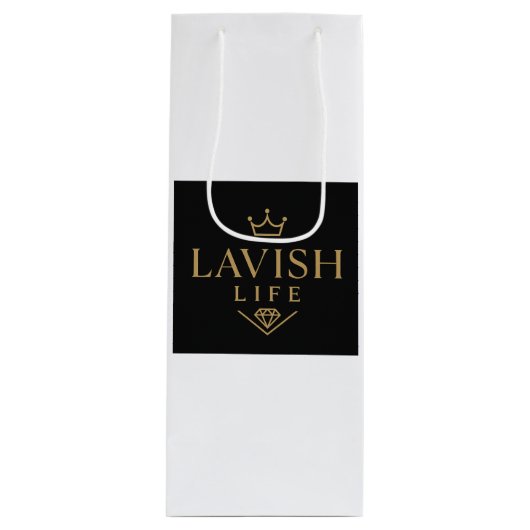 Lavish Wine Gift Bag  Wijn Cadeautas (Voorkant)