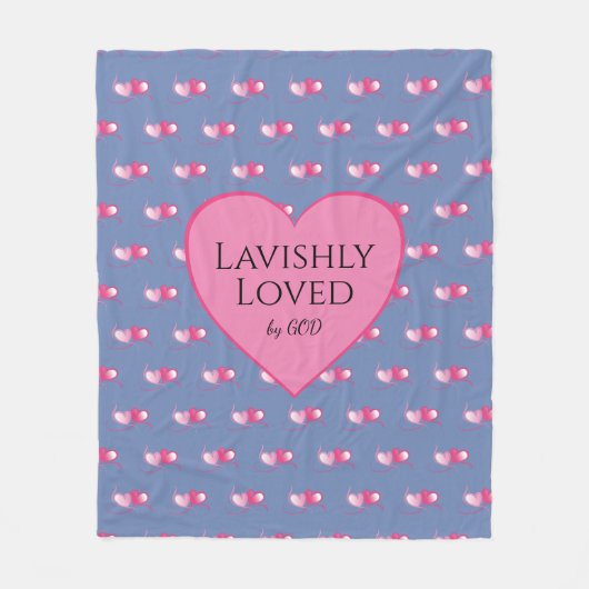 LAVISHLY LOVED Christelijk Fleece Deken (Voorkant)