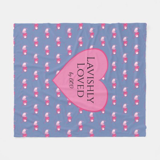 LAVISHLY LOVED Christelijk Fleece Deken (Voorkant (Horizontaal))