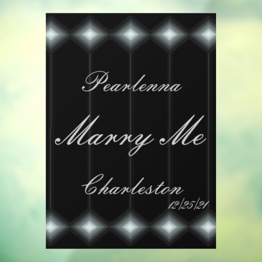 Lavishly op Monogram Wedding Diamond Light Marry Raamsticker (Vel 3)