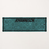 LavishlyOn Aqua Mannen monogram tandwielen Yogamat (Achterkant (horizontaal))