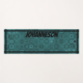 LavishlyOn Aqua Mannen monogram tandwielen Yogamat (Voorkant (horizontaal))