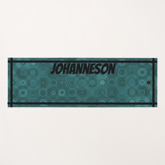 LavishlyOn Aqua Mannen monogram tandwielen Yogamat (Voorkant (horizontaal))