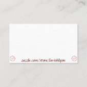 LavishlyOn Beans Attendance/Miss You Card Visitekaartje (Achterkant)