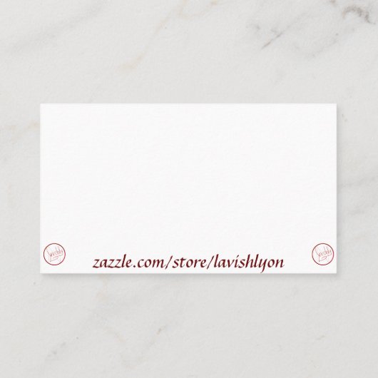 LavishlyOn Beans Attendance/Miss You Card Visitekaartje (Achterkant)