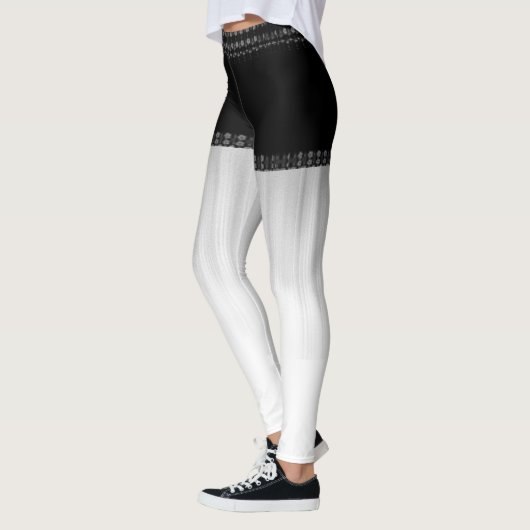 LavishlyOn Denim & Lace Shorts Black & White Leggings (Links)