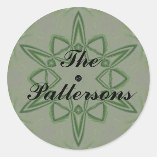 LavishlyOn  Green Celtic Knot Star Ronde Sticker (Voorkant)