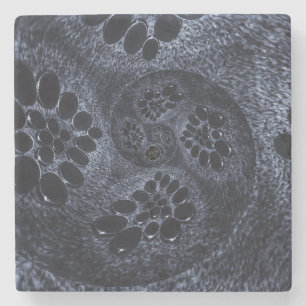 LavishlyOn Modern Blue Denim Paisley Swirl Bubble Stenen Onderzetter