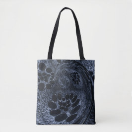LavishlyOn Modern Blue Denim Paisley Swirl Bubble Tote Bag