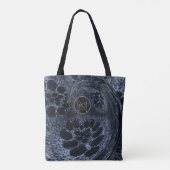 LavishlyOn Modern Blue Denim Paisley Swirl Bubble Tote Bag (Achterkant)
