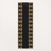 LavishlyOn Monogram Black Gold Pipging Yogamat (Voorkant)