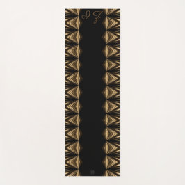 LavishlyOn Monogram Black Gold Pipging Yogamat