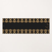 LavishlyOn Monogram Black Gold Pipging Yogamat (Voorkant (horizontaal))