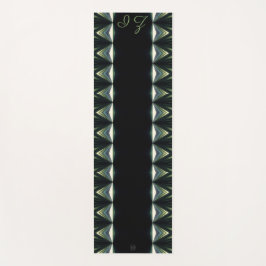 LavishlyOn Monogram Black Green Pipging Yogamat