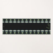 LavishlyOn Monogram Black Green Pipging Yogamat (Voorkant (horizontaal))
