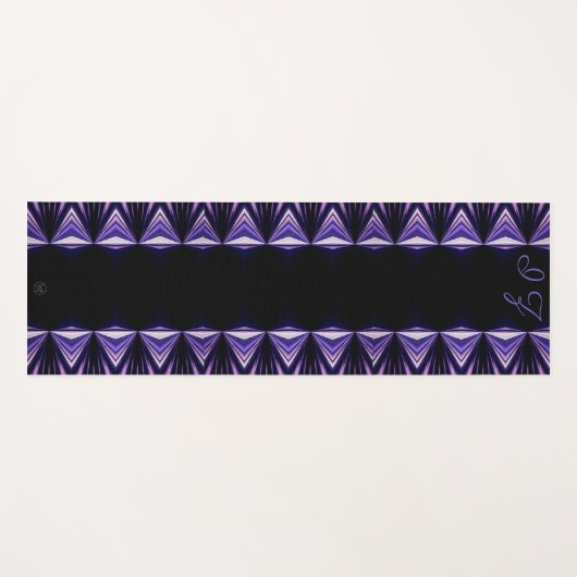 LavishlyOn Monogram Black Paars Pipging Yogamat (Voorkant (horizontaal))
