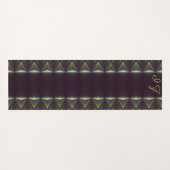 LavishlyOn Monogram Black Yellow Pipging Yogamat (Achterkant (horizontaal))