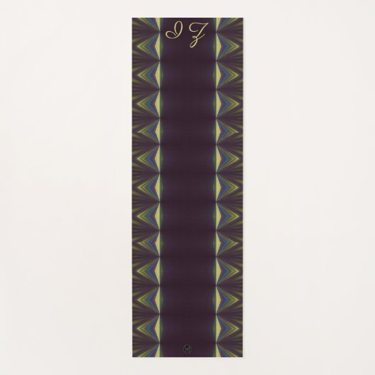 LavishlyOn Monogram Black Yellow Pipging Yogamat (Voorkant)