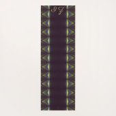 LavishlyOn Monogram Black Yellow Pipging Yogamat (Achterkant)