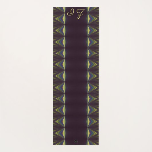 LavishlyOn Monogram Black Yellow Pipging Yogamat (Achterkant)