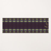 LavishlyOn Monogram Black Yellow Pipging Yogamat (Voorkant (horizontaal))