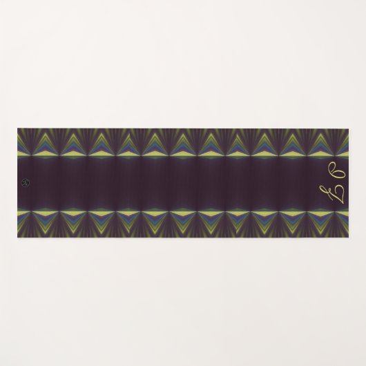 LavishlyOn Monogram Black Yellow Pipging Yogamat (Voorkant (horizontaal))