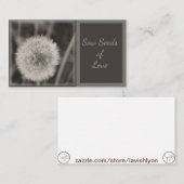 LavishlyOn Sow Seeds of Love Dandelion Note Visitekaartje (Voorkant / Achterkant)