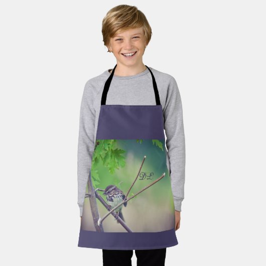 LavishlyOn Spring Bird Natuur Hues Schort (Gedragen)